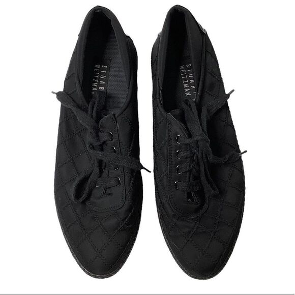 Stuart Weitzman Lace Up Textile Low Top Women Fashion Sneakers Sz 8.5 - Picture 1 of 12